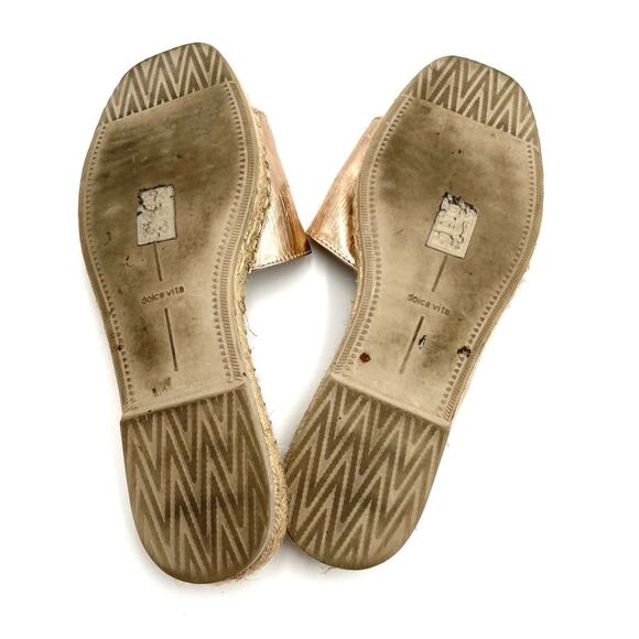 Banji Rose Gold Espadrille Slide Sandals size 10 - Picture 4 of 9